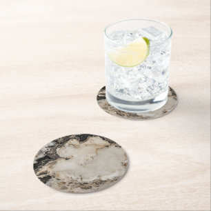 Marmeren Natuur Kleurpatroon Ronde Kartonnen Onderzetter