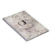 Marmeren notitieboek met monogram en lijntjes (Rechterzijde)