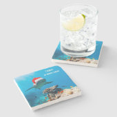 Marmeren Onderzetter, haaienkerst Stenen Onderzetter (Zijkant)