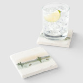 Marmeren onderzetter | Woestijn berg zonsondergang (Zijkant)