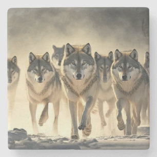 Marmeren Onderzetter - Wolven