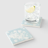 Marmeren Onderzetters aqua rozen (Zijkant)