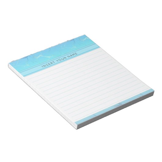 Marmeren ontwerp gepersonaliseerde notitieblok 14  (Schuin)