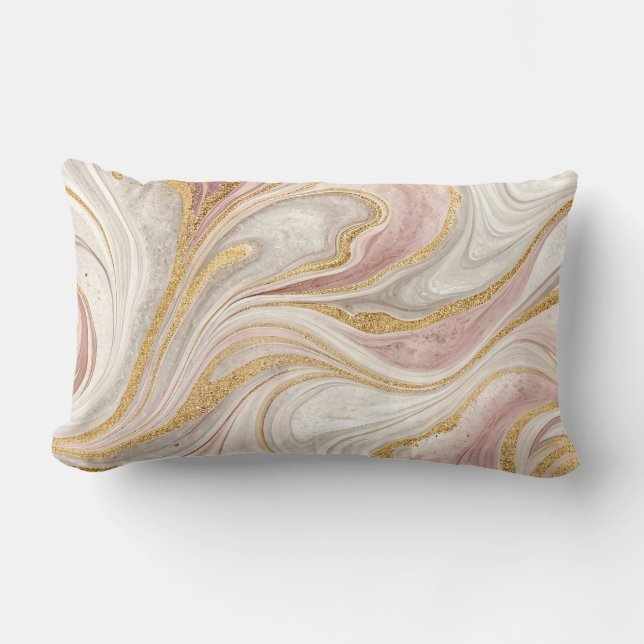 Marmeren Ontwerp Gouden Glitter Abstract Sierkusse Kussen (Voorkant)