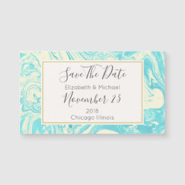 Marmeren ontwerp in Turquoise bruiloft Save The Da