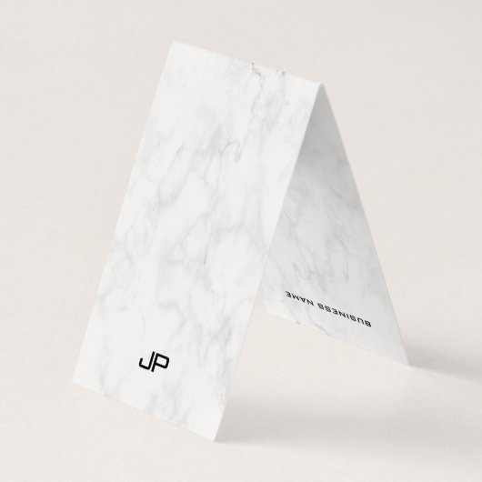 Marmeren Ontwerp Modern Monogram Elegant Schoon Ge Visitekaartje (Achterkant)