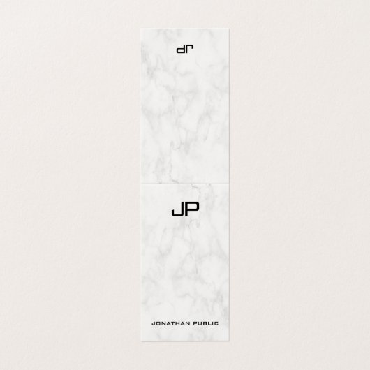 Marmeren Ontwerp Modern Monogram Elegant Schoon Ge Visitekaartje (Buitenkant ongevouwen)