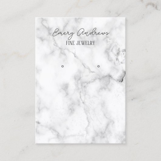 Marmeren Ontwerper Sieraden Oorbel Houder Display Visitekaartje (Voorkant)