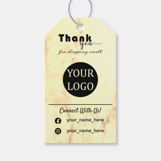 Marmeren op maat bedrukte hanglabels, geschenklabe cadeaulabel (Voorkant)