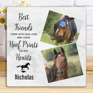 Marmeren op maat gemaakte paarden foto collage Paa Fotoplaat