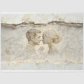 Marmeren paar met Roos Carving X1 Decoupage Tissuepapier (Voorkant)