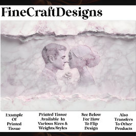 Marmeren Paar Met Roos Carving X2 Decoupage Tissuepapier