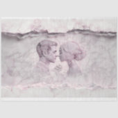 Marmeren Paar Met Roos Carving X2 Decoupage Tissuepapier (Voorkant)