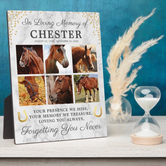 Marmeren Paard Herinneringsfoto Collage Fotoplaat (Zijkant)