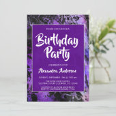 Marmeren Paarse Ruimte Galaxy met Sterren Verjaard Kaart (Staand voorkant)