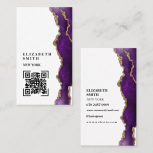 Marmeren Paarse textuur QR Visitekaartje