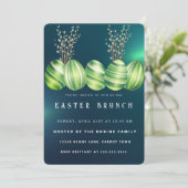 Marmeren Pasen Schattige Eieren Uitnodiging (Staand voorkant)