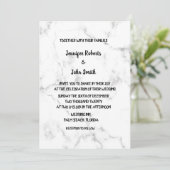 Marmeren patronen zwart en wit elegante bruiloft kaart (Staand voorkant)