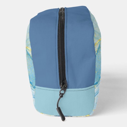 Marmeren Patroon in Blauw, Turquoise en Goud Toilettasje (Rechts)
