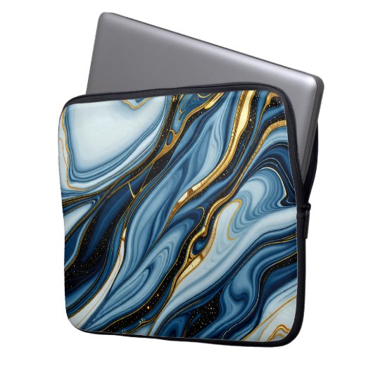 marmeren patroon laptop hoesje laptop sleeve (Voorkant Links)