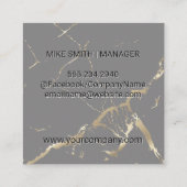 Marmeren plaat | Graniet | Gouden textuur achtergr Vierkante Visitekaartje (Achterkant)