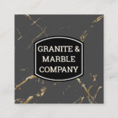 Marmeren plaat | Graniet | Gouden textuur achtergr Vierkante Visitekaartje (Voorkant)
