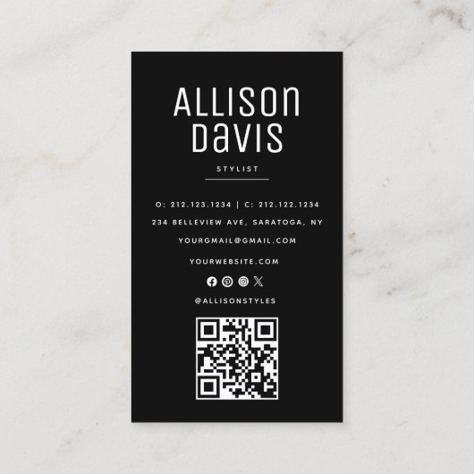 Marmeren QR-code Visitekaartje (Achterkant)