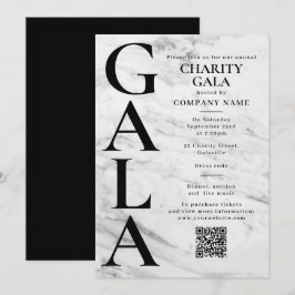 Marmeren QR-code voor liefdadigheidsgala en fondse Kaart