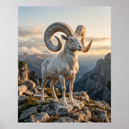 Marmeren Ram Mountain Pride Poster (Voorkant)