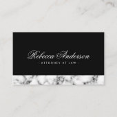Marmeren rand kalligrafie script elegant zwart visitekaartje (Voorkant)