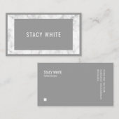 Marmeren rand Minimal Modern Trendy Grijs Visitekaartje (Voorkant / Achterkant)