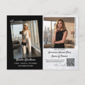 Marmeren Rand Promokaart Postkaart | QR Code (Achterkant)