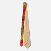 Marmeren rood, goud, sinaasappel, inktprint mannen stropdas (Achterkant)