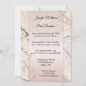 Marmeren Roos Goud Bloemen Post Huwelijksuitnodigi Kaart (Voorkant)