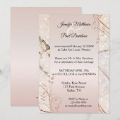 Marmeren Roos Goud Bloemen Post Huwelijksuitnodigi Kaart (Voorkant / Achterkant)