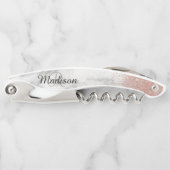 Marmeren Roos Goud Stijlvolle Monogram Glitter Kurkentrekker (Voorkant)