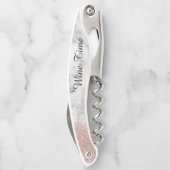 Marmeren Roos Goud Stijlvolle Wijntijd Glitter Kurkentrekker (Achterkant)