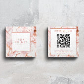 Marmeren Roos Gouden Agaat QR Code Girly Trendy Vierkante Visitekaartje