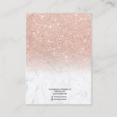 Marmeren roos gouden glitter sieraden ring display visitekaartje (Achterkant)