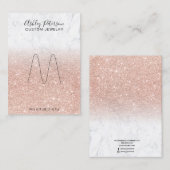 Marmeren roos gouden glitter sieraden ring display visitekaartje (Voorkant / Achterkant)