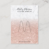 Marmeren roos gouden glitter sieraden ring display visitekaartje (Voorkant)