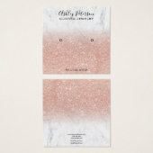 Marmeren roos gouden glitter stud oorbel display vierkante visitekaartjes (Voorkant /achterkant)