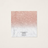Marmeren roos gouden glitter stud oorbel display vierkante visitekaartjes (Achterkant)