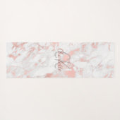 Marmeren roos gouden roze monogram naam yogamat (Achterkant (horizontaal))