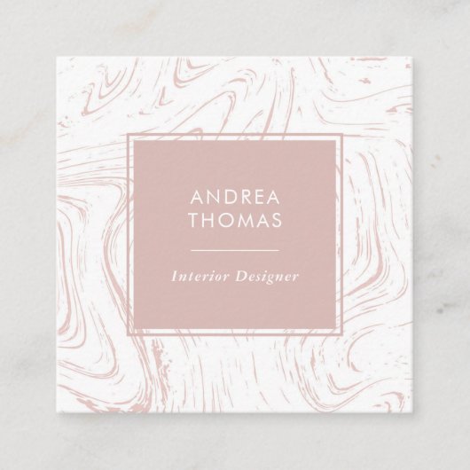 Marmeren Roos Roze patroonvierkant visitekaartje (Voorkant)
