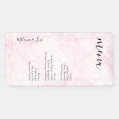marmeren roze abstract huwelijksmenu spandoek (Horizontaal)
