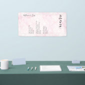 marmeren roze abstract huwelijksmenu spandoek (Beurs)