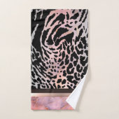 Marmeren roze chique tijger safari print gepersona bad handdoek (Handdoek)