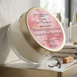 Marmeren roze en gouden cosmetica pot label