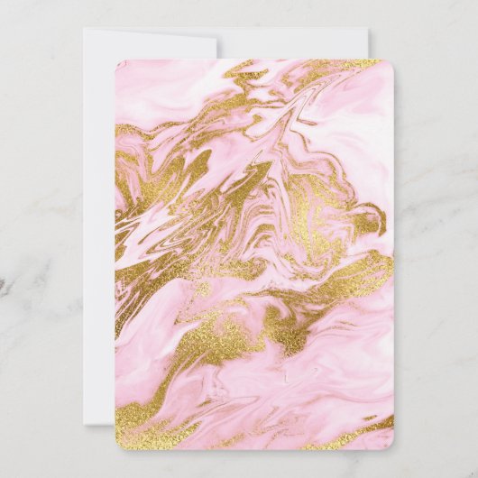 Marmeren Roze Goud Bruids Douche Uitnodiging (Achterkant)